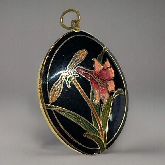 Cloisonné Amaranthus Flower Pendant Retro Romantic Feminine - Picture 3 of 10